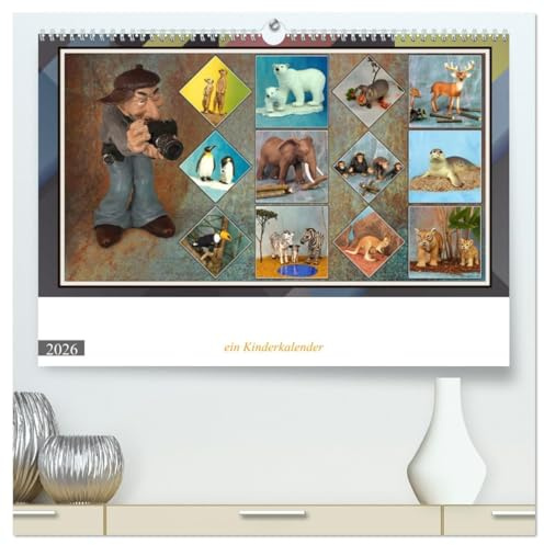Fotograf auf Pirsch - ein Kinderkalender (hochwertiger Premium Wandkalender 2026 DIN A2 quer), Kunstdruck in Hochglanz: Tiere aus dem Kinderzimmer (CALVENDO Tiere)