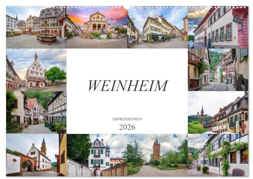 Weinheim Impressionen (Wandkalender 2026 DIN A2 quer), CALVENDO Monatskalender: Traumhafte Bilder der wunderschönen Stadt Weinheim (CALVENDO Orte)