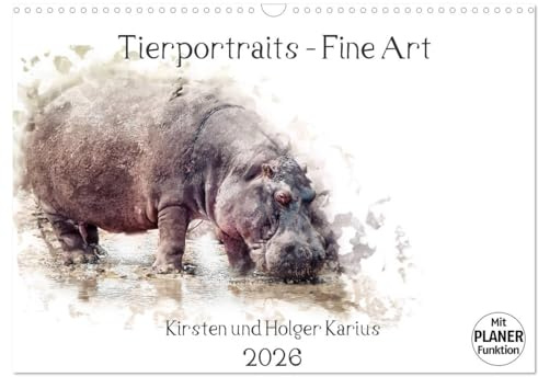 Tierportraits - Fine Art (Wandkalender 2026 DIN A3 quer), CALVENDO Monatskalender: Zwölf ausgesuchte Fine Art Tierportraits in einem Kalender ... Holger und Kirsten Karius. (CALVENDO Tiere)