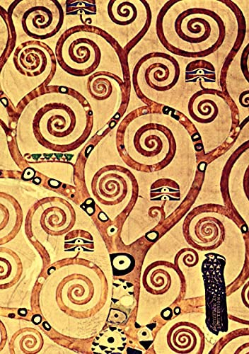 Notizbuch schön gestaltet mit Leseband - A5 Hardcover blanko - Gustav Klimt Lebensbaum - 100 Seiten 90g/m² - FSC Papier: Notebook A5 - Jugendstil - Journal gebunden - Wiener Secession