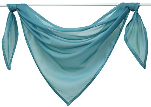 Joyswahl Querbehang Voile Triangle Schals Emma Deko Transparente Gardinen LxB 200x100cm Blau 1er Pack