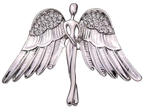 non-brand Sharplace Sicherheitsnadel Brosche Schal Mantel Kleid Pin für Damen Engel Brosche Strass, Silber