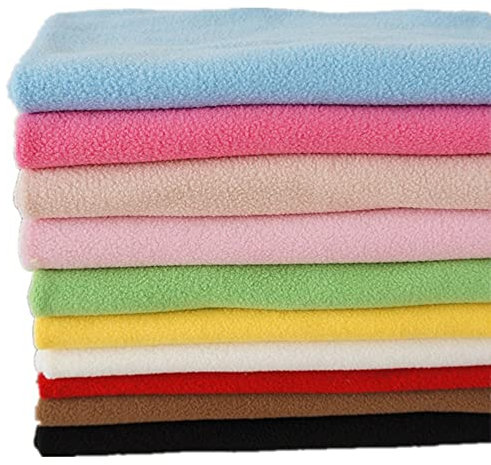 RayLineDo 100 5050 cm Farbe Knitted Polar Fleece Stoff Anti Pille Stoff Patchwork Polyester Plüsch Fleece Reinigungstuch für DIY Nähen Handgefertigt Puppen