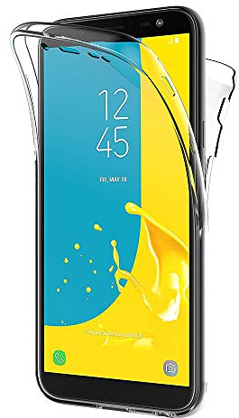 AICEK Samsung Galaxy J6 2018 Hülle, 360°Full Body Transparent Silikon Schutzhülle für Samsung Galaxy J6 Case Durchsichtige TPU Bumper Samsung J6 2018 Handyhülle (5,6 Zoll)
