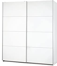 Rauch Möbel Caracas Schrank Kleiderschrank Schwebetürenschrank, Weiß, 2-trg., inkl. Zubehörpaket Basic 2 Kleiderstangen, 2 Einlegeböden, BxHxT 181x210x62 cm