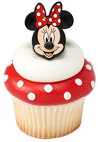 24 Minnie Mouse Cupcake Rings Toppers Party Supplies
