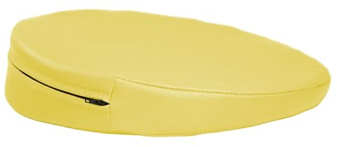 ATC Handels GmbH Lagerungskissen in eckig und rund mit hochwertiger Schaumstofffüllung und Kunstlederbezug in verschiedenen Größen - für Massage (gelb, rund Ø35x8/1 cm)