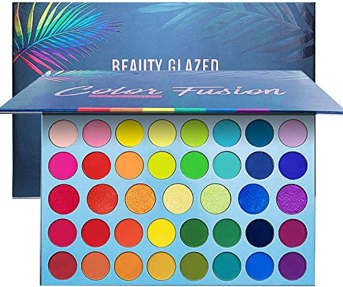 39 Colors Colorful Rainbow Eyeshadow Palette, Matte Metallic Shimmer