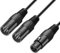 J&D XLR Femelle vers 2 XLR Mâle Répartiteur en Y Câble, 3 Pin PVC écalé 2x XLR Mâle à XLR Femelle Y Câble Balanced Adaptateur de Câble de Microphone pour Record Mixer AMP Limiter Speaker, 0,48m