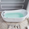 DaiMeng Acryl Modern Eigenständige Badewanne Weiß Warm Hoher Rücken Großer Raum Badewanne mit Wasserhahn Duschkopf Wasserventil,160 * 75 * 75cm