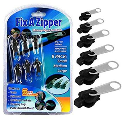BYFRI 6PCS Zipper Head Universal für Bag Ersatz Zip Sliders Instant Repair Zipper