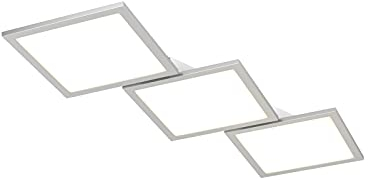 Lucande LED Deckenleuchte Ilira dimmbar mit Leselampe (Modern) in Alu aus Aluminium (3 flammig,) - Lampe Deckenlampe Küchenleuchte