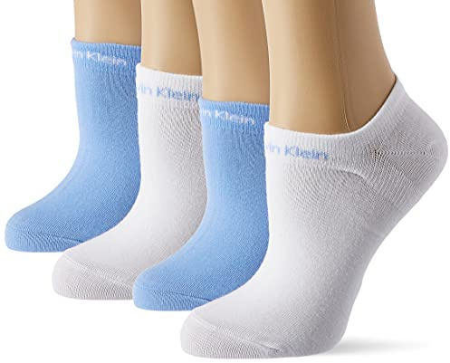 Calvin Klein Women's Gripper Trainer Socks (Pack of 2), light blue, One Size