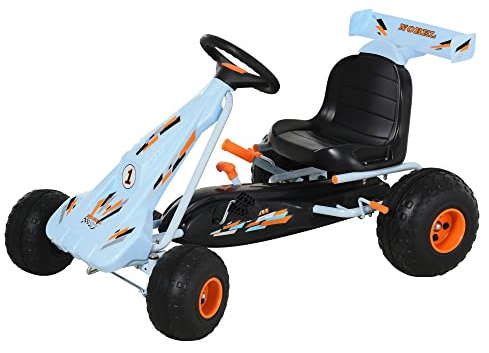 HOMCOM Kids Children Pedal Go Kart Manual Ride On Car w/Brake Gears Steering Wheel Adjustable Seat Outdoor Fun Vehicle 97 x 66 x 59 cm