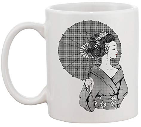 Geisha Weiße Tasse Kaffee Tee Männer Frauen Keramik Coffee Tea Mug Cup