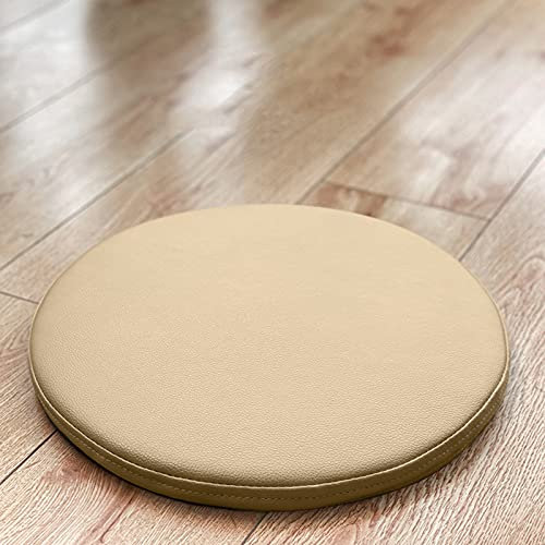 ZZZYZ Runde Leder Sitzkissen Komfürt Atmungsaktiv Memory Foam Stuhlkissen Büro Tatami Meditationskissen Sitzpolster Für Bürostuhl Lounge Chair-Braun 40cm(16inch)