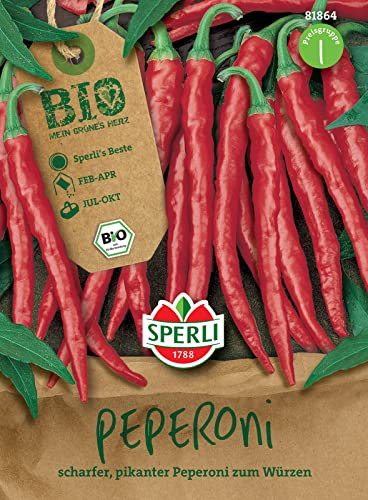 Sperli BIO Peperonisamen 81864 – lange Früchte - getrocknet ideal zum Würzen - Inhalt für 30 Pflanzen - Samen Gemüse, Gemüsesamen, Saatgut, Gemüse Pflanzen
