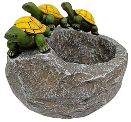 Happyyami 1stück Schildkröten Blumentopf Aus Harz Stilvolle Sukkulenten Deko Für Garten Balkon Und Büro Niedliches Schildkröten-Design Für Natürliche Raumgestaltung