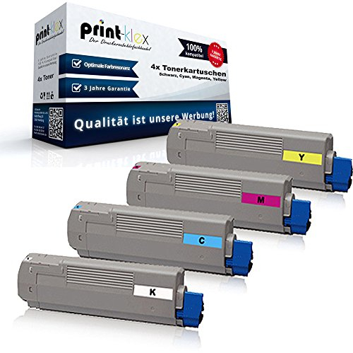 4X Print-Klex Alternative XL Tonerkartuschen Kompatibel für Oki C 823 DN C 823 N C 823 Series C 833 DN 46471104 46471103 46471102 46471101 Black Cyan Magenta Yellow - Office Plus Serie