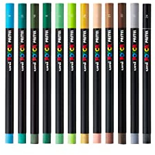 POSCA KPA-100 Oil Pastels for Arts & Crafts. Premium Formula for Vibrant Colours and a Super Smooth Finish. Multi Surface use on Wood, Fabric, Paper, Cardboard, Plastic & Canvas. Pack of 12 Pencils