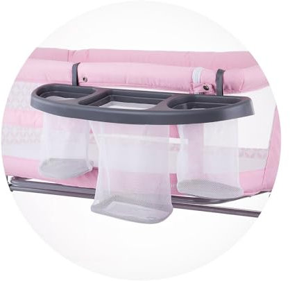 Chipolino Babybett-Organizer, Baby-Utensilientasche, 3 Abschnitte, Reisebett, Farbe:weiß