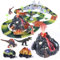 Dinosaurier Autorennbahn Vulkan Dino Spielzeug ab 3 4 5 6 7 Jahre Junge Geschenk Strax Bahn Track Set Kinder Autobahn 256pcs Playset Dinosaur Island