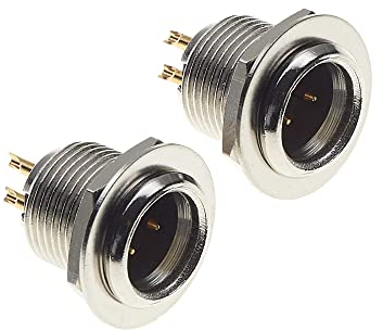Mini-XLR-Stecker 3-poliges Gehäuse - vergoldete Kontakte, Metallgehäuse - männliche Buchse 3-poliger Lötanschluss für Mikrofon-Lautsprecherbuchse - 2 Stück
