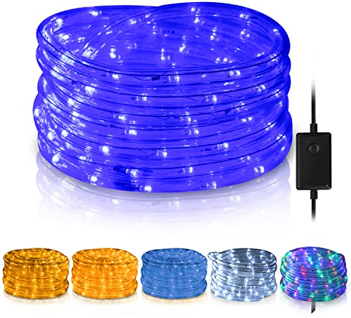 SWANEW LED Lichterschlauch, 10M 240 LEDs lichtschlauch Lichterkette außen, IP20 Wasserfest Led Schlauch außen, Garten-Party-Festbeleuchtung (blau