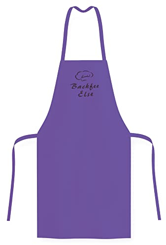 Wolimbo Kochschürze mit Namen - lila - Grillschürze Küchenschürze personalisiert mit verstellbarem Nackenband - Schürze selbst gestalten mit Motiv