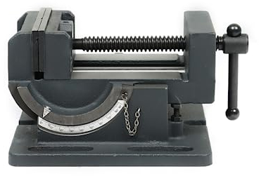 findmall 4 Inch Angle Drill Press Vise 0-90 Degree Tilting Angle Vise Iron Cradle Style Angle Vise Fit for Drilling Machine