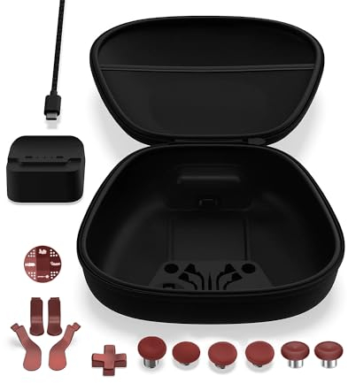 Complete Component Pack Gears of War Edition Replacement Parts Accessories Kit with Storage Case, Charging Dock, Cable, 6 Thumbsticks, 4 Paddles, 2 D-Pads for Xbox One Elite Series 2 Controller