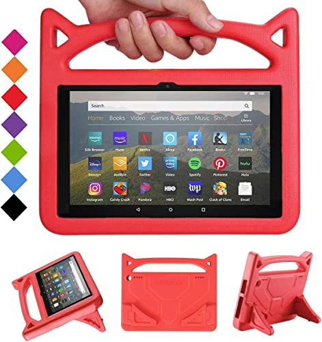 All-New 8INCH Tablet Case For kids (2022/2020 Release),Light Weight/Shock-Absorption/Anti Slip/High Impact/Handle Friendly Kids Case for 8INCH Tablet,(Incompatible with iPad Samsung).(New Red)