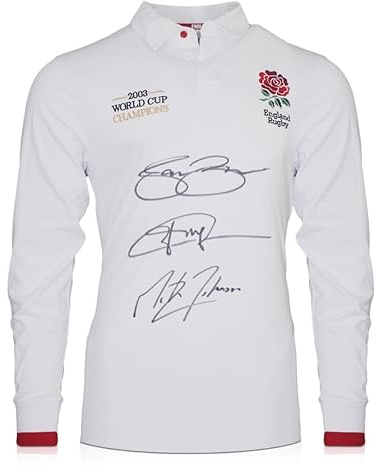 Exclusive Memorabilia England-Rugby-Trikot, signiert von Jason Robinson, Jonny Wilkinson und Martin Johnson