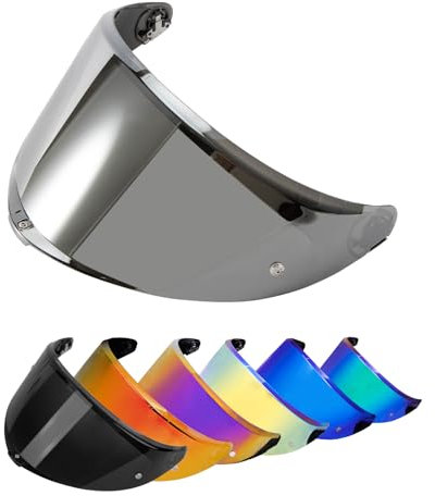 PSLER Für AGV K6 K6s Visier Verspiegelt Helmvisier, Helmgesichtsschutz Getöntes Visier Motorradhelm Zubehör Ersatz(Silberspiegel)