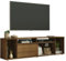 Madesa Unterhaltungscenter mit 1 Schiebetür und 5 Einlegeböden, TV-Ständer für TV-Geräte bis 80 Zoll, Holz, 50 cm x 35 cm x 180 cm - Braun