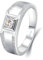 Stfery Weissgold Ring Herren 585 Ringe für Damen 0.5ct Rund Moissanit Ringe Männer