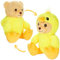 BRUBIES Teddy Küken - 25 cm Teddybär im Kükenkostüm mit Kapuze - Plüschtier für kuschelige Abenteuer - Kuscheltier Geschenk für Kinder
