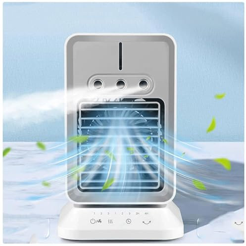 Climatiseur Mobile Sans Évacuation, 3 Vitesses,3 Modes de Brumisation Mini Climatiseur Portatif Minuterie 2/4H,120° Oscillation Climatisateur Pour Chambre Pour La Maison Et Le Bureau