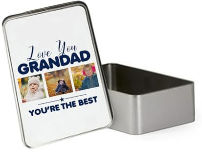 Giftme Personalised Photo Father's Day Gift Metal Tin Storage Box 18.4 x 11.4 x 5.5 cm