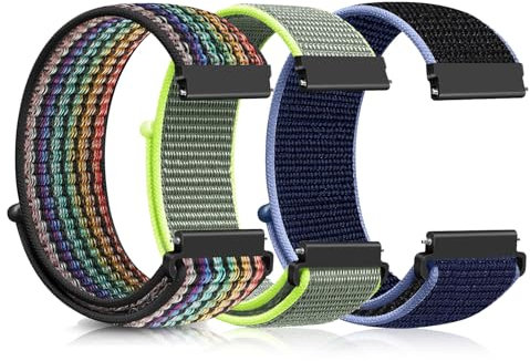 Ecogbd Bracelet de Montre en Nylon 16mm 18mm 19mm 20mm 22mm, Bracelet de sport réglable à libération rapide pour Homme Femme, Tissu souple respirant montre bracelet