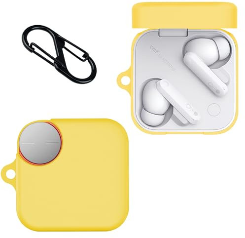 Lemxiee Flexible silicone case for CMF by Nothing Buds Pro 2 case,Protective cover for CMF by Nothing Buds Pro 2 (2024) -Yellow