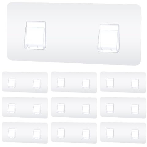 Gjinxi 10 Stück Dusch Caddy Klebe Ersatz, Dusch-Klebehaken Starke Hakenleiste Wasserdich Aufkleber Haken Badezimmerregal-Patchhaken für Badezimmer Regal Korb Seifenschale Hängehaken Ohne Bohren