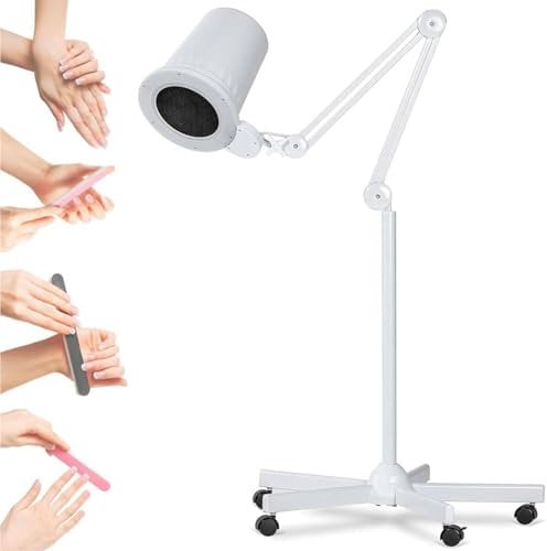 Nail Art Nail Dust Collector, Electric Nail Dust Extractor Machine, 360° Multi-Angle Adjustable Nail Vacuum Cleaner Fan, for Pedicure Manicure Beauty Salons,Stand