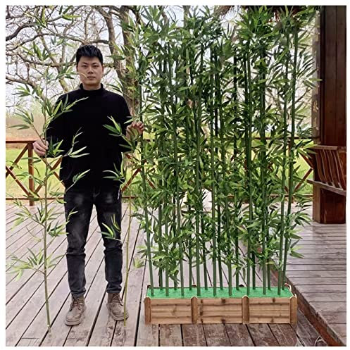 Künstlicher Bambusbaum-Sichtschutz, Raumteiler für Einkaufszentren, Büro, Restaurant, Café, Dekoration, 1 m hoch, 1 m hoch, 100 cm, künstliche Pflanzen, freistehend (Größe: 30 x 18 x 18,5 cm, 6