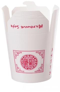 500 Stück Food-Container Asia | Pappe/PE, weiß, V: 770ml, Ø: 9,7cm, H: 9,7cm, Karton, AsiaBox, Nudelbox Pappe, Lunchbox, Nudel-Box Take Away