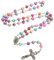 Itkcozcg Bunte Rosenkranz-Halskette aus weicher Keramik zum Aufhängen, farbige Perlenkette für Weihnachten, Party, Babyparty