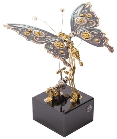 Rxbycxshi 3D Metall Puzzle für Erwachsene Spieluhr Modellbausatz, 300 Teile Mechanischer Schmetterling Musikbox Metall Modell mit Acryl-Basis, 2024 Weihnachten Kreative Dekoration Geschenk