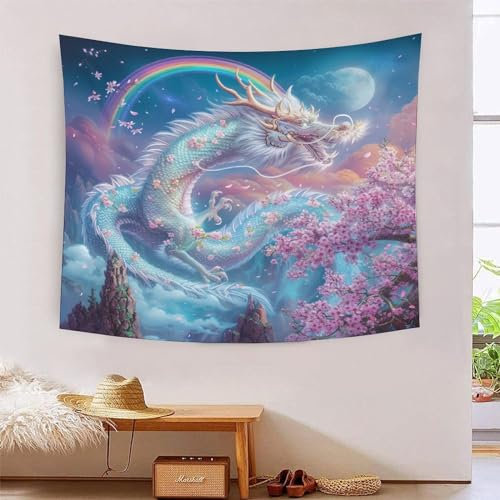 HLXZMCVBT 3D Druck Drache Wandteppiche Poster Ornament Wandbehang Wandteppich Raumteiler Vorhang Für Wohnzimmer Schlafzimmer Tapisserie 130cmx150cm