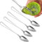 Grapefruitlöffel 4 Stück, Silber Kiwi Spoon aus Edelstahl, Obstlöffel mit Wellenschliff, Babynahrungsergänzung Fruchtlöffel Dessertlöffel, Spülmaschinengeeignet, Für Kiwi,Äpfel,Grapefruits