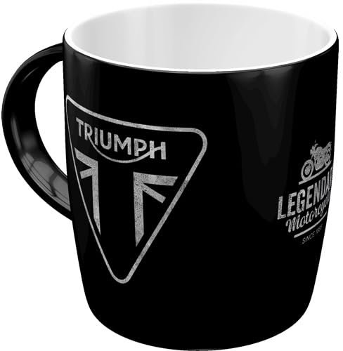 Nostalgic-Art Retro Kaffeebecher, 330 ml, Triumph – Legendary Motorcycles – Geschenk-Idee für Biker, Original Lizenzprodukt (OLP), Keramik-Tasse für Kaffee, Vintage Design